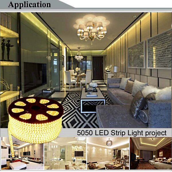 pazari4all.gr - LED ταινία strip αδιάβροχη 1m - 100m 5050 warm white 220V 60 SMD OEM