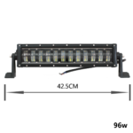 pazari4all.gr-LED αδιάβροχος προβολέας HI/LOW 96W 12V/24V 6000K 7680LM 12SMD μπάρα για βάρκες τρακτέρ φορτηγά αυτοκίνητα OEM