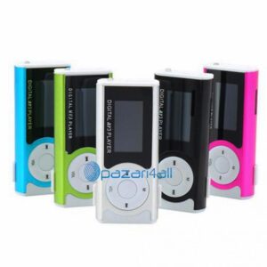 pazari4all.gr-Μεταλλικό μίνι Clip MP3 Player με υποδοχή Micro TF / SD με ακουστικό και καλώδιο USB και οθόνη LCD ΟΕΜ