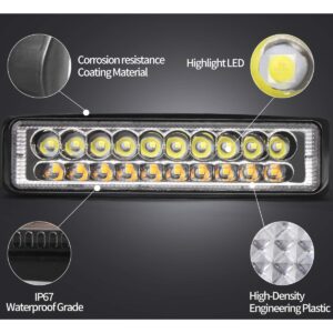 pazari4all.gr-LED αδιάβροχος προβολέας με φλας 20SMD 18W Light Bar