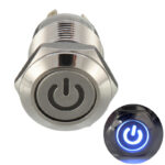pazari4all.gr-Μπουτόν On/off 19mm με led Μπλέ φωτισμό πέντε επαφών