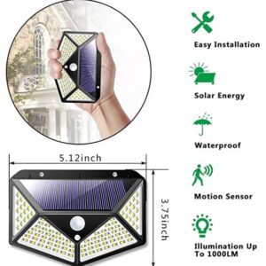 Ηλιακό αδιάβροχο φωτιστικό εξωτερικού χώρου 100 LED,με αισθητήρα κίνησης και γωνία 270 °