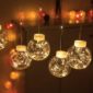 pazari4all.gr-Χριστουγεννιάτικη κουρτίνα 200 led με 10 διάφανες μπάλες – Θερμός Φωτισμός