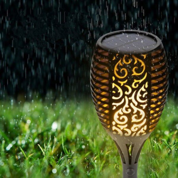 pazari4all.gr-Ηλιακό Φωτιστικό LED Με Εφέ Φλόγας και αισθητήρα Φωτός Εξωτερικού Χώρου Τύπου Δάδας - 78cm 