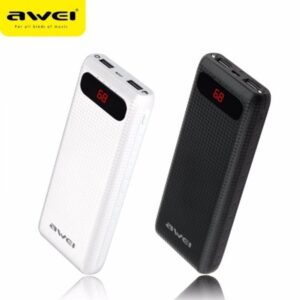 pazari4all.gr-Awei power bank P70K 20000 mAh Με 2 USB Ένδειξη Οθόνης LCD Μαύρο