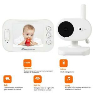 pazari4all.gr-Ασύρματη ψηφιακή οθόνη μωρού με LCD 3,5 ιντσών με αμφίδρομη οθόνη ήχου και Βίντεο SP852