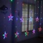 pazari4all-LED Χριστουγεννιάτικα Φωτάκια Κουρτίνα 3m σε Σχήμα Αστεριών σε RGB – LED Christmas Lights