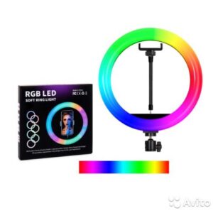 pazari4all-RGB Φωτογραφικό Φωτιστικό Δαχτυλίδι LED 26cm Πολύχρωμο USB με Βάση Στήριξης Κινητού - Ring Light Lamp OEM