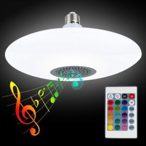 pazari4all-LED RGB UFO Μουσική Έξυπνη Λάμπα Οροφής / Bluetooth App / 24W με Χειριστήριο Εναλλαγής Χρωμάτων