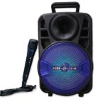 pazari4all-Επαναφορτιζόμενο ηχείο Bluetooth 8 ιντσών CH-812 με καλώδιο μικροφώνου