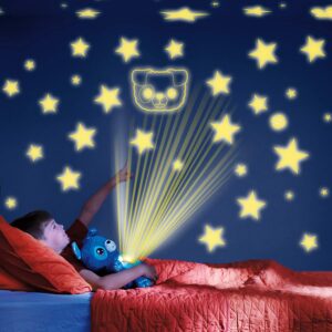 ​pazari4all-Starry Teddy Προτζέκτορας Αστεριών, Λούτρινο Αρκουδάκι 30cm & Νυχτερινό Φωτιστικό LED Νανουρίσματος - Μπλε Bear