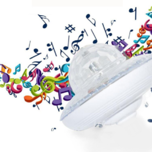 pazari4all-Πολύχρωμο περιστρεφόμενο RGB LED επαναφορτιζόμενη Crystal UFO Magic Ball Bluetooth Speaker - ΟΕΜ