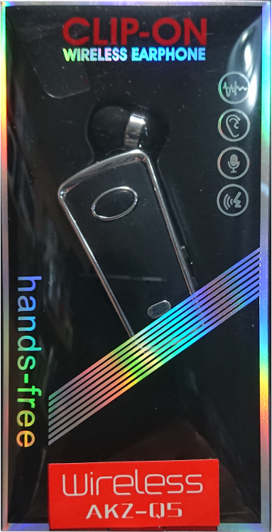 pazari4all.gr-Ακουστικά Bluetooth Headset Clip-On AKZ-Q5 - Μαύρο - ΟΕΜ