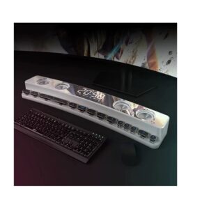 PAZARI4ALL.GR-Ασύρματη Μπάρα Ήχου Bluetooth FM 6W USB 3D Subwoofer με Διακοσμητικό Φωτισμό LED SOAIY SH39 ΛΕΥΚΟ-ΟΕΜ