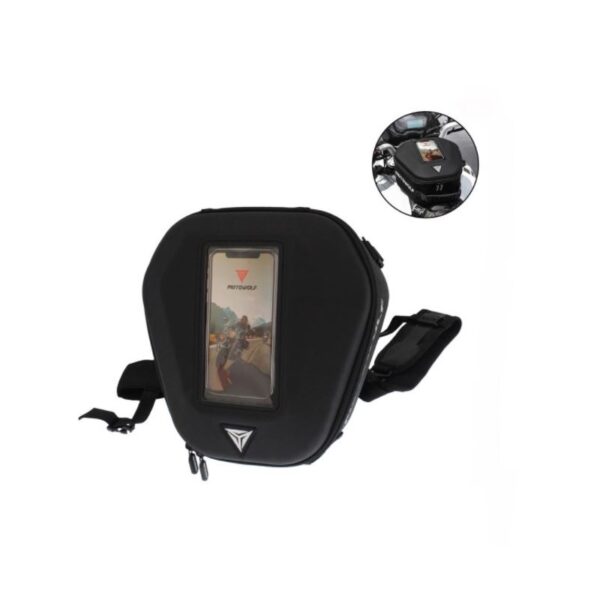 PAZARI4ALL.GR-Αδιάβροχο σακίδιο ρεζερβουάρ tank bag με θήκη κινητού 6lt μαύρο Motowolf MDL0702-ΟΕΜ