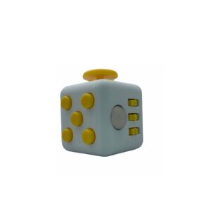 PAZARI4ALL.GR-ANTI STRESS FIDGET CUBE 6 SIDES ΚΙΤΡΙΝΟ ΑΣΠΡΟ-OEM