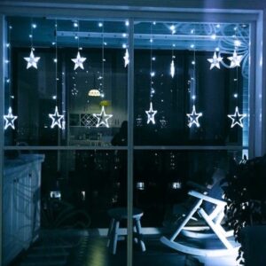 pazari4all.gr-LED Χριστουγεννιάτικα Φωτάκια Κουρτίνα 3,30m σε Σχήμα Αστεριών ΛΕΥΚΟ ΨΥΧΡΟ-ΟΕΜ.