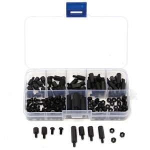 PAZARI4ALL.GR-M3 Nylon Screw Εξάγωνα Παξιμάδια Standoff Spacer Column Assortment Kit (Μαύρο) 180 ΤΕΜ - ΟΕΜ