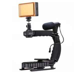 pazari4all.gr-Σταθεροποιητής Κάμερας Χειρός Steadycam U-Grip Σχήματος C με Φωτισμό LED Puluz PKT3013.