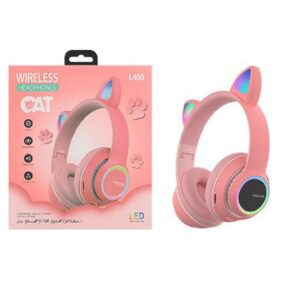 pazari4all.gr-L450 Ασύρματα/Ενσύρματα Over Ear Ακουστικά Ροζ