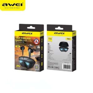 PAZARI4ALL.GR-T23 TWS Gaming Earbuds με θήκη μεταφοράς Μαύρο Awei