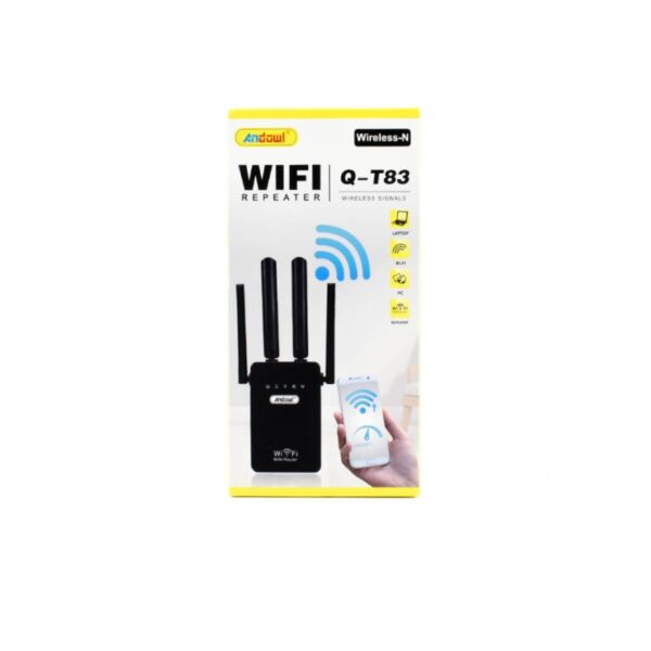 pazari4all.gr - Ασύρματο WiFi Repeater 300Mbps WPS Andowl Q-T83 Μαύρο