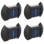 pazari4all -LED Ηλιακό σετ 4 τεμαχίων επιτοίχιο/δαπέδου διπλό φωτιστικό 2 SMD θερμό λευκό με αισθητήρα φωτός IP65 μαύρο OEM.