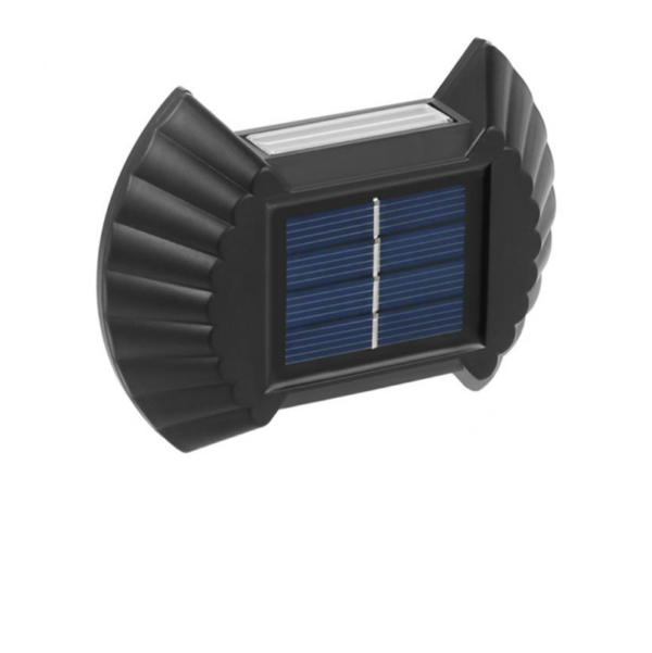 pazari4all -LED Ηλιακό σετ 4 τεμαχίων επιτοίχιο/δαπέδου διπλό φωτιστικό 2 SMD θερμό λευκό με αισθητήρα φωτός IP65 μαύρο OEM.