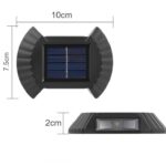 LED Ηλιακό σετ 4 τεμαχίων επιτοίχιο/δαπέδου διπλό φωτιστικό 2 SMD θερμό λευκό με αισθητήρα φωτός IP65 μαύρο OEM.-pazari4all.gr