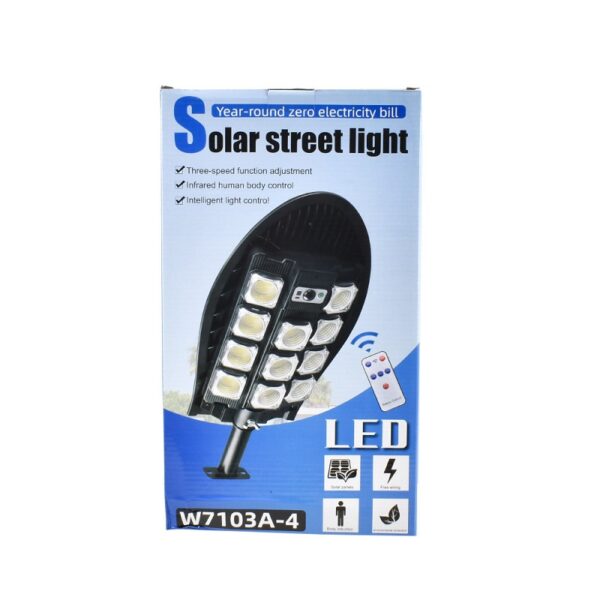 pazari4all.gr- Ηλιακός Προβολέας 286LED SMD Λευκού Φωτισμού με Αισθητήρα Κίνησης & Τηλεχειρισμό W7103A-4 – Μαύρο - OEM 