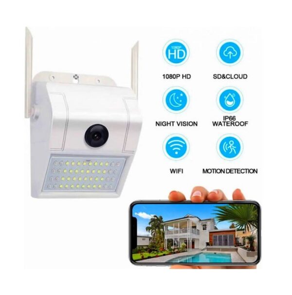 pazari4all.gr-IP Κάμερα Ασφαλείας 1080P 5MP με Ανίχνευση Κίνησης WiFi & Φωτιστικό LED Andowl Q-L417 – Λευκό