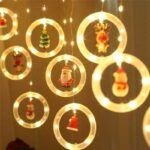 pazari4all.gr-Χριστουγεννιάτικη Κουρτίνα Led – 10 Δαχτυλίδια με Φιγούρα - OEM