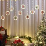 pazari4all.gr-Χριστουγεννιάτικη Κουρτίνα Led – 10 Δαχτυλίδια με Φιγούρα - OEM