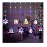 pazari4all.gr-ΚΟΥΡΤΙΝΑ LED ΜΕ ΛΑΜΠΑΚΙΑ RGB ΚΑΙ ΕΓΧΡΩΜΕΣ ΧΡΙΣΤΟΥΓΕΝΝΙΑΤΙΚΕΣ ΦΙΓΟΥΡΕΣ 3.40Μ - ΟΕΜ