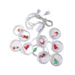 pazari4all.gr-Χριστουγεννιάτικη Κουρτίνα Led – 10 Δαχτυλίδια με Φιγούρα - OEM