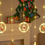 pazari4all.gr-Χριστουγεννιάτικη Κουρτίνα Led – 10 Δαχτυλίδια με Φιγούρα - OEM