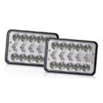 H4 LED προβολέας αδιάβροχος ορθογώνιος κατευθυντικός διασποράς με 2 σκάλες 3 λειτουργίες DRL ΦΛΑΣ 12V/24V IP67 90W 6000K ΟΕΜ-PAZARI4ALL.GR