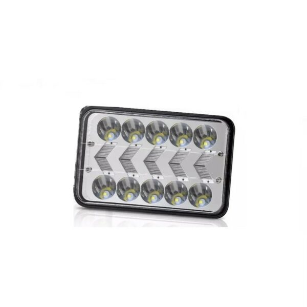 pazari4all.gr-H4 LED προβολέας αδιάβροχος ορθογώνιος κατευθυντικός διασποράς με 2 σκάλες 3 λειτουργίες DRL ΦΛΑΣ 12V/24V IP67 90W 6000K ΟΕΜ-PAZARI4ALL.GR