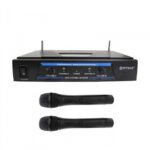Επαγγελματική Συσκευή Karaoke WG-006 VHF με Δύο Ασύρματα Μικρόφωνα - DIGITAL WVNGR