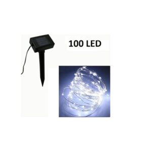 pazari4all.gr-Ηλιακά Χριστουγεννιάτικα 100 Λαμπάκια LED Εξωτερικού Χώρου Λευκό Ψυχρό.