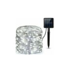 pazari4all.gr-Ηλιακά Χριστουγεννιάτικα 100 Λαμπάκια LED Εξωτερικού Χώρου Λευκό Ψυχρό.
