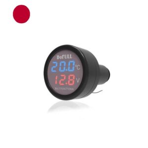 pazari4all.gr-Ψηφιακό Θερμόμετρο & Βολτόμετρο Αναπτήρα Αυτοκινήτου με Φορτιστή USB DoFull κόκκινο