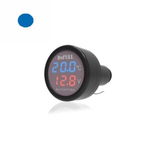 pazari4all.gr-Ψηφιακό Θερμόμετρο & Βολτόμετρο Αναπτήρα Αυτοκινήτου με Φορτιστή USB DoFull Μπλε