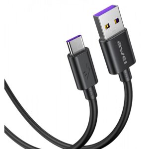 pazari4all.gr-AWEI καλώδιο USB σε Type-C CL-113T, 5A, 0.30m, μαύρο
