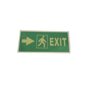 pazari4all.gr-Πινακίδα φωσφοριζέ ’’Έξοδος Κινδύνου’’ προς τα Δεξιά 20×9 cm– Emergency Exit Up Sign - OEM