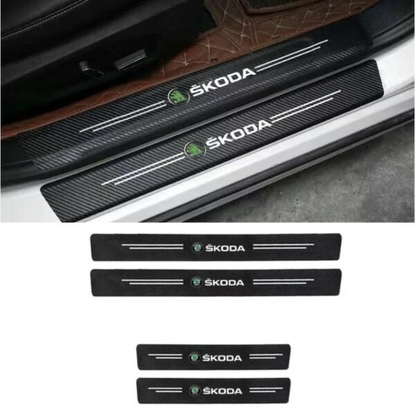 Σετ Προστατευτικά Εσωτερικά Μασπιέ Πόρτας SKODA Carbon Style Αυτοκόλλητα-Pazari4all.gr
