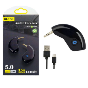 pazari4all.gr-Bluetooth Receiver 3.5mm Jack με ενσωματωμένο μικρόφωνο για το αυτοκίνητο BT-188 OEM