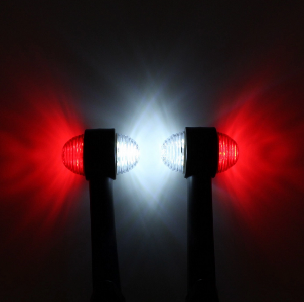pazari4all.gr-Πλευρικά φώτα όγκου LED 12 SMD 10-30V IP65 κόκκινο και λευκό για φορτηγό σετ 2 τεμαχίων - ΟΕΜ