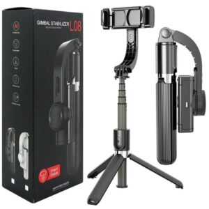 pazari4all.gr-3 σε 1 Bluetooth Τρίποδο, Selfie stick και Gimbal κινητού με αποσπώμενο χειριστήριο μαύρο L08