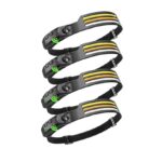 Σετ 4 pcs Επαναφορτιζόμενοι Φακόι Κεφαλής Με 90LED Κόκκινο Λευκό και Πορτοκαλί Φωτισμού OEM-Pazari4all.gr